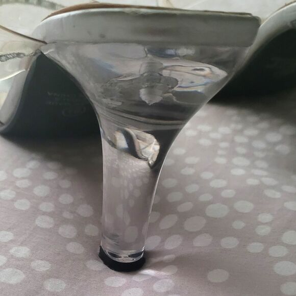 Silver Heels With Clear Rhinestone Straps and Clear Heels S.R.O.  Slip-on Heels - Picture 9 of 9